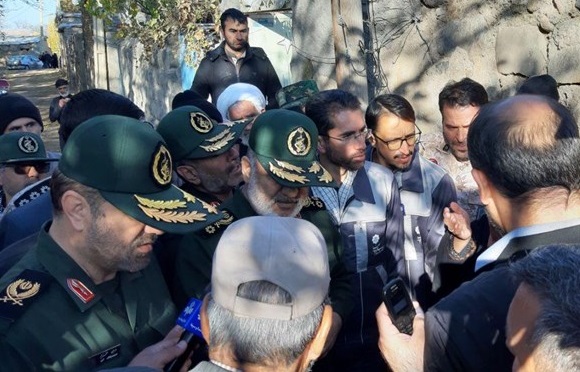 فرمانده کل سپاه پاسداران انقلاب اسلامی، مناطق زلزله‌زده