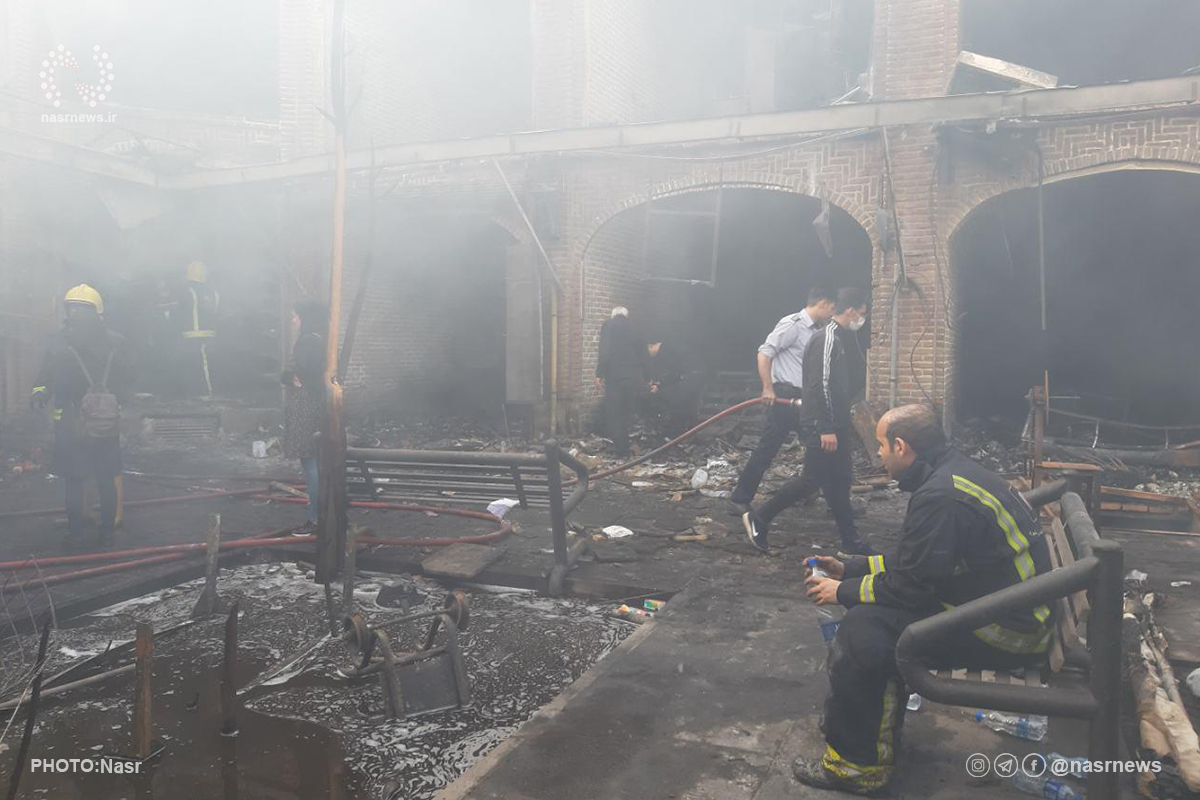 بازار تبریز به دلیل آتش‌سوزی