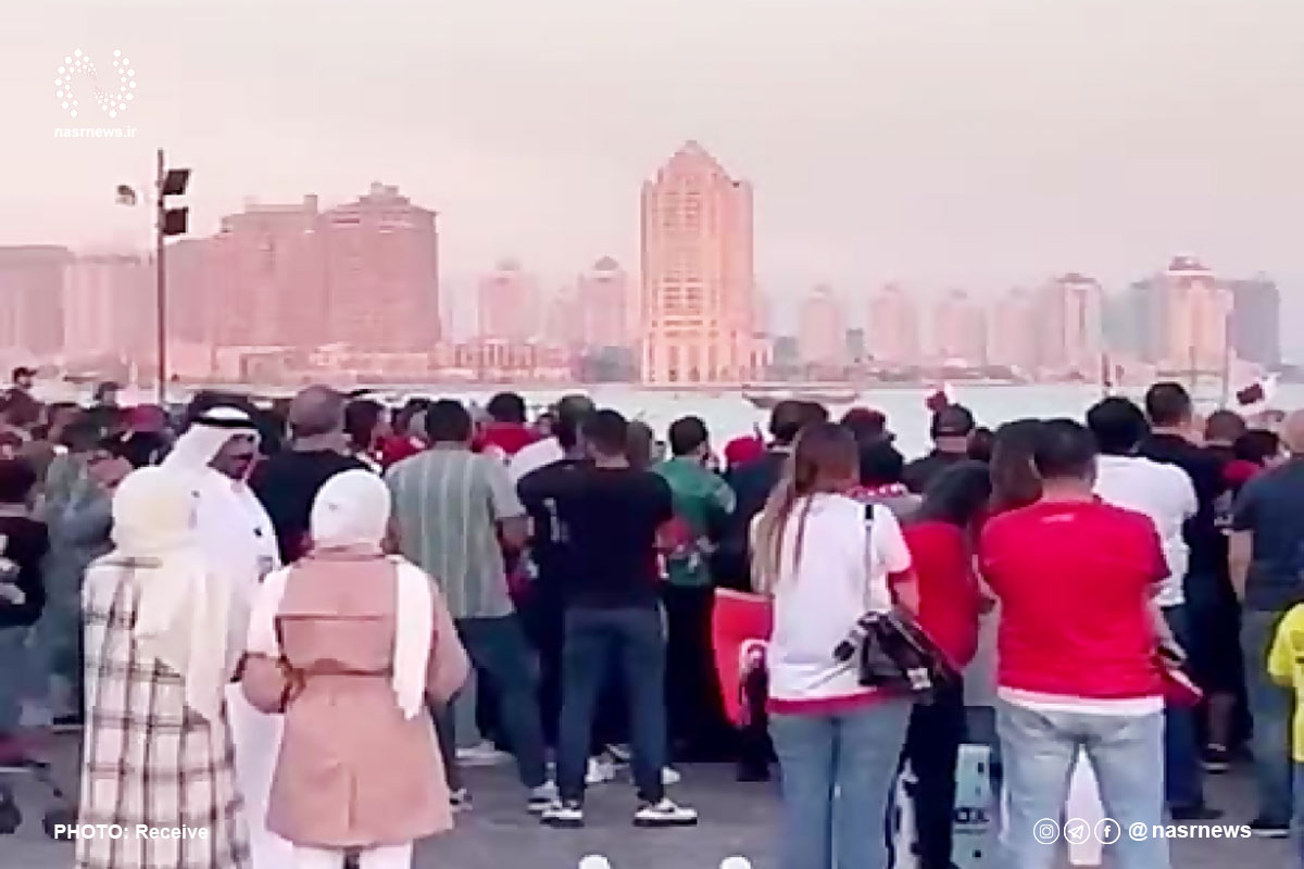 فیلم | تماشای مسابقات فوتبال جام جهانی در معابر دوحه