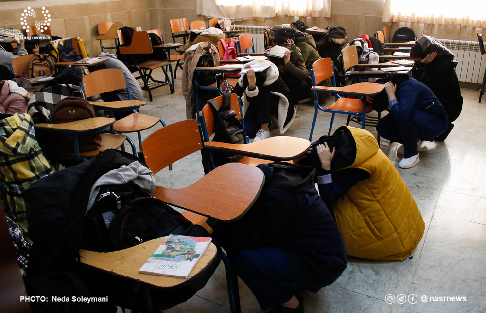 تصاویر | برگزاری مانور زلزله در مدارس تبریز