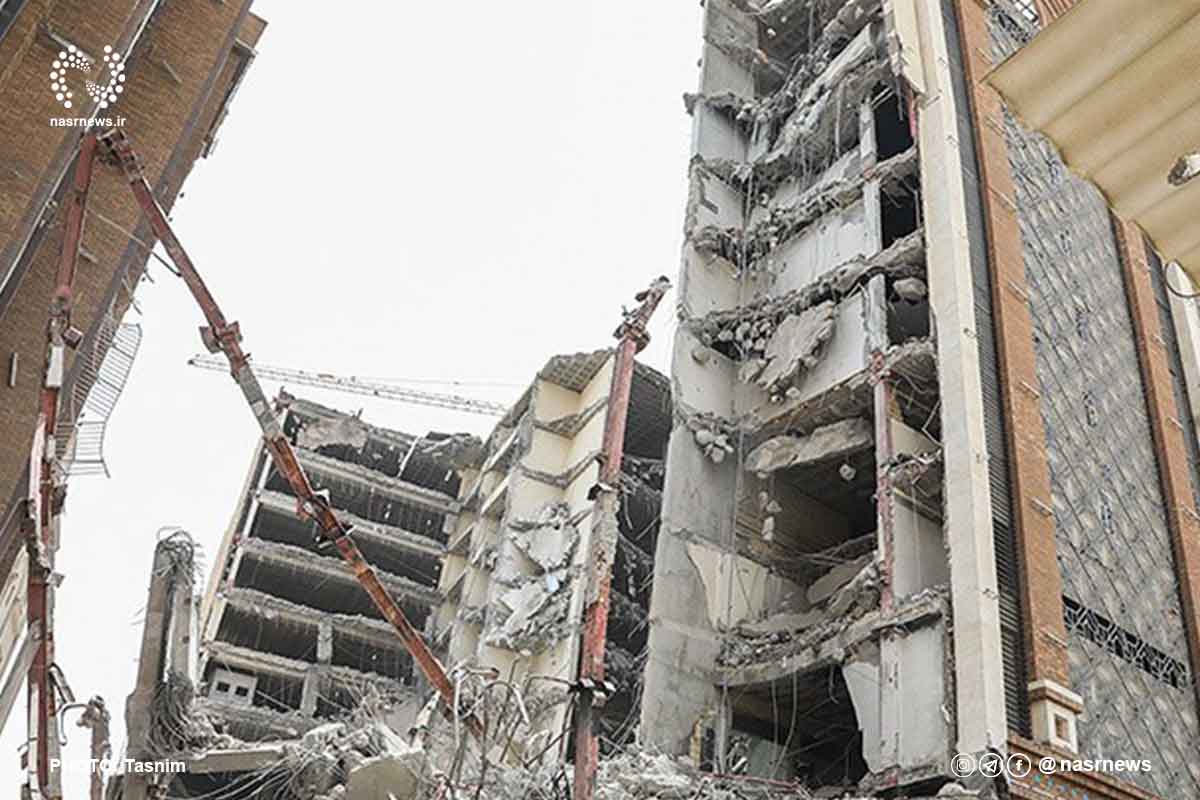 تصاویر | ریزش ساختمان ۱۰ طبقه متروپل در آبادان 