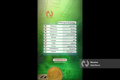 قیمت طلا و ارز در بازار تبریز - چهارشنبه 5 اردیبهشت 1403