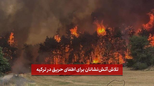 فیلم | تلاش آتش‌نشانان برای اطفای حریق در ترکیه !