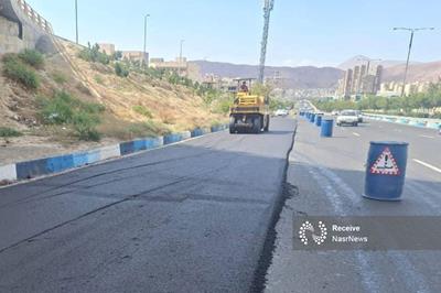 آغاز آسفالت رویه ضلع جنوبی اتوبان پاسداران توسط شهرداری منطقه 5