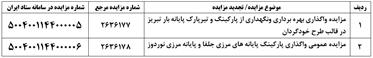آگهی مزایده عمومی اداره کل راهداری و حمل و نقل جاده­ ای آذربایجان شرقی | 1404.09.19