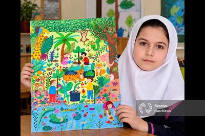 دختر ۱۰ ساله ایرانی برنده جایزه ویژه یونیسف در مسابقه نقاشی ژاپن شد