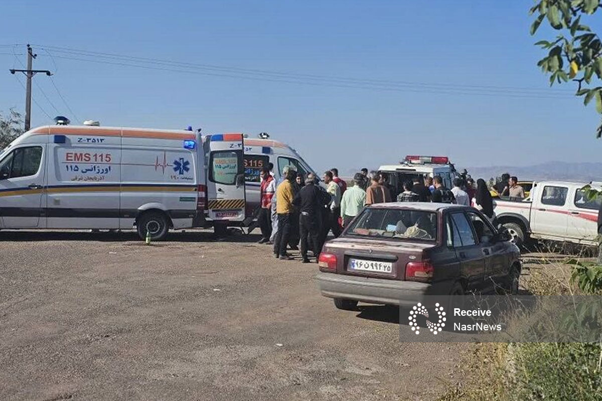 ۲۹ نفر در اثر واژگونی اتوبوس در شبستر مصدوم شدند