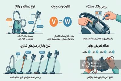 موتور جاروبرقی چند ولت است؟